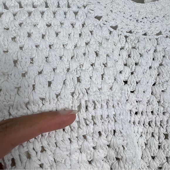Free People Megan Crochet Top Open Back SZ S IVORY white Boho Cottage Coastal‎ - Picture 13 of 15